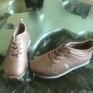 Rose gold polo sneakers for girls!!!
